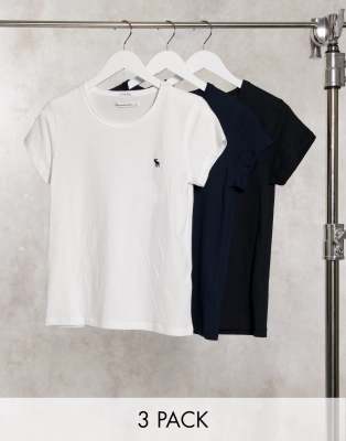 Abercrombie & Fitch 3-pack crew neck T-shirts in multicolor - Click1Get2 Hot Best Offers
