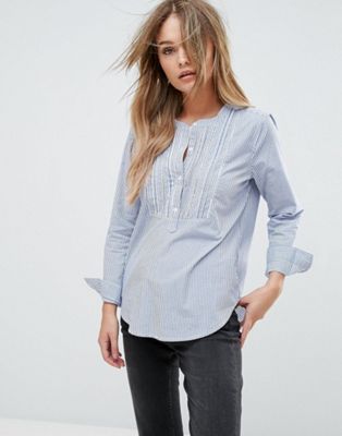 Abercrombie & Fitch Smocked Sleeve Shirt With Cuff Detail