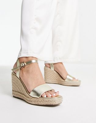 espadrille wedge in gold