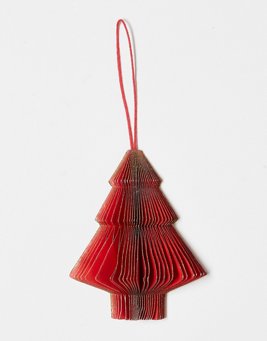 Accessorize honeycomb paper christmas tree decoration in red