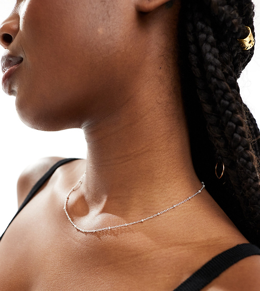 Accessorize thin chain necklace in sterling silver