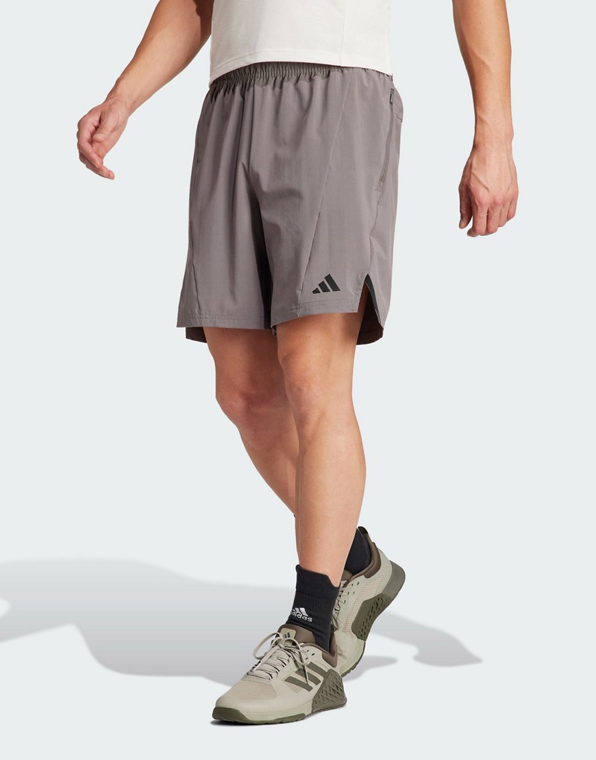 adidas Designed for Training workout shorts in Brown