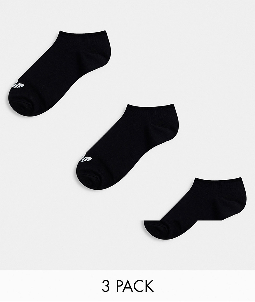 adidas Originals 3 pack trainer socks in black