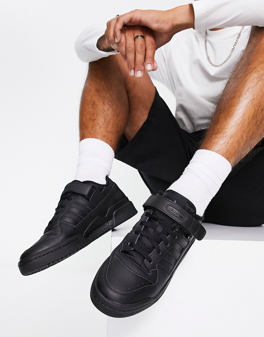 adidas Originals Forum low trainers in triple black