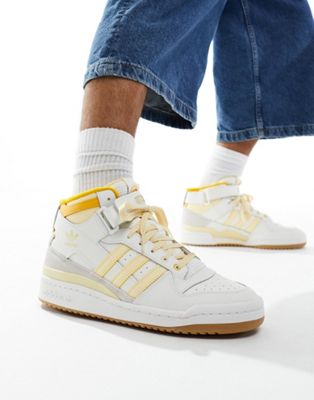 Forum Mid trainers in white/yellow
