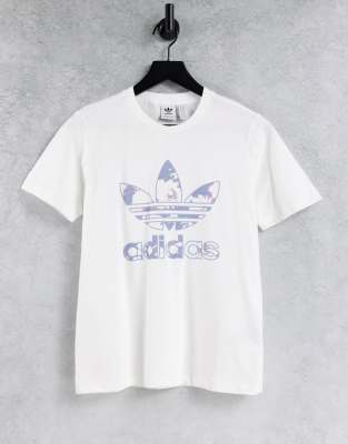 Adidas Originals large logo t-shirt in white with flower print - Click1Get2 Promotions&set=par&sale=mega Discount