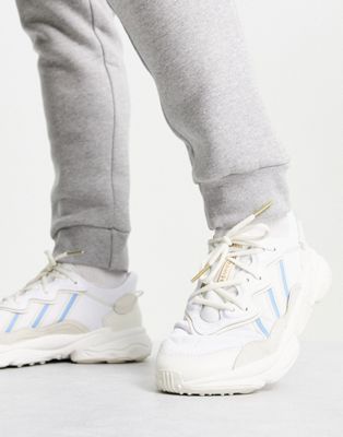 Ozweego trainers in off white with blue detail