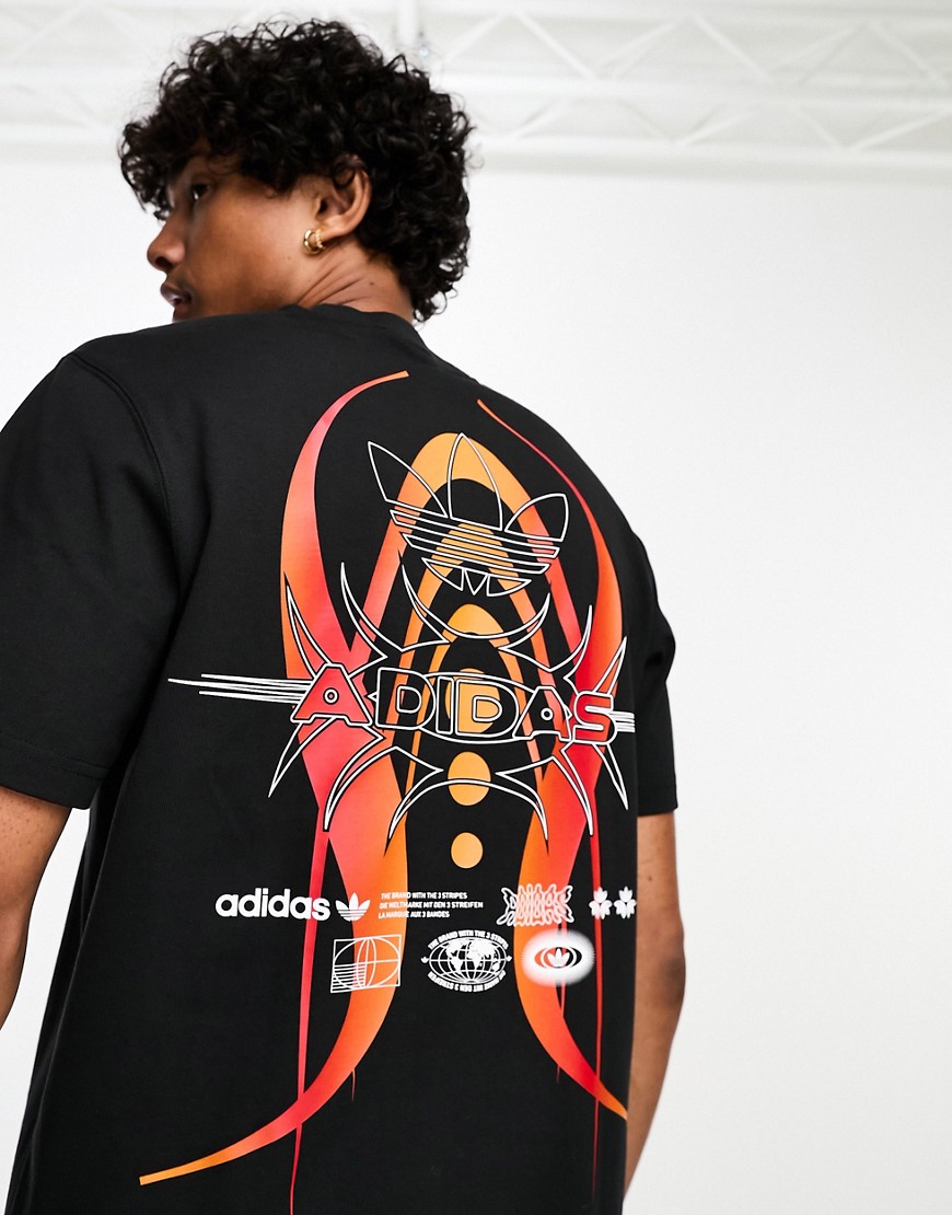 adidas Originals Rekive large backprint graphic t-shirt in black