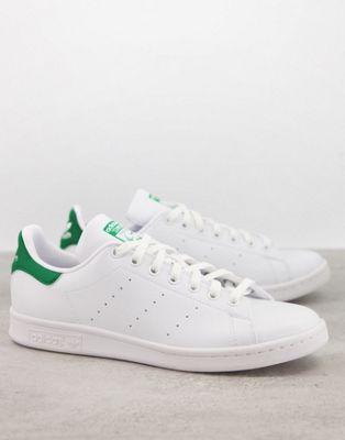 Stan Smith leather trainers in white with green tab