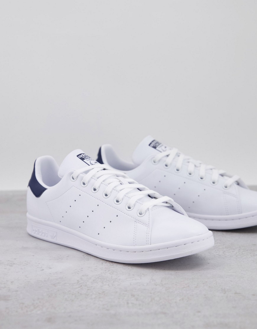 adidas Originals Stan Smith trainers in white with navy tab