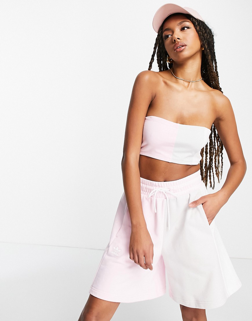 adidas Originals ’Summer Rave’ colour block bandeau top in pink