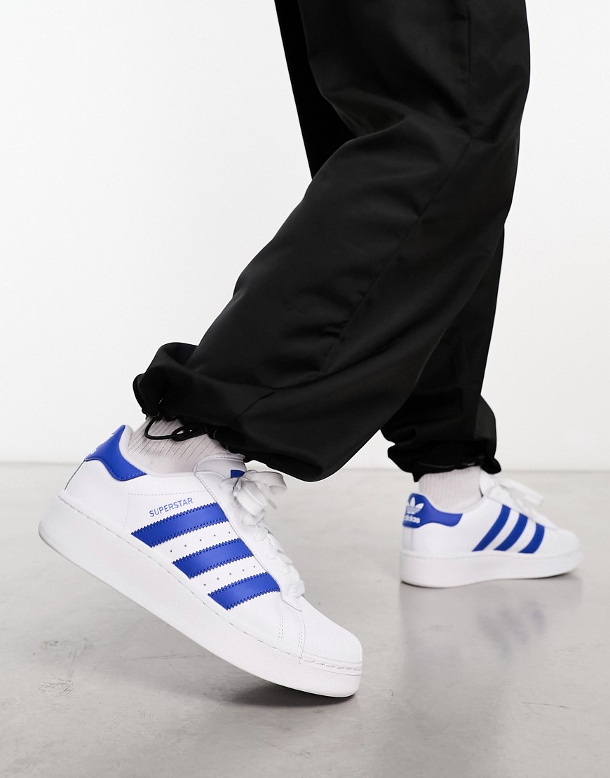 adidas Originals Superstar XLG trainers in white and blue