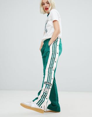 adidas originals adicolor three stripe cigarette pant in green