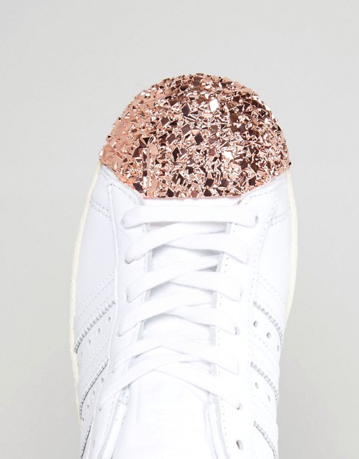 new Cheap Adidas originals superstar #80s rose gold metal toe cap sneakers 