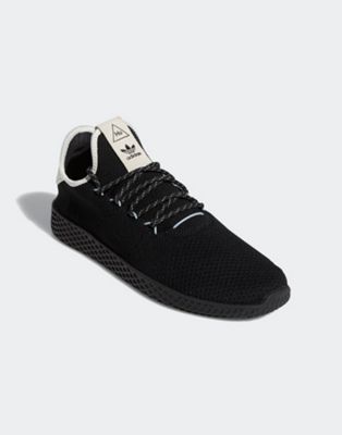 x Pharrell Williams Tennis HU trainers in black with white heel tab