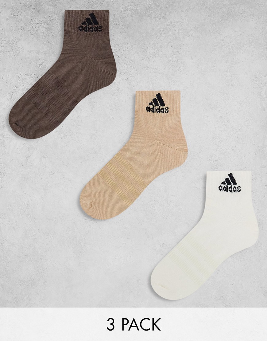 adidas Performance 3-pack socks in neutral-White