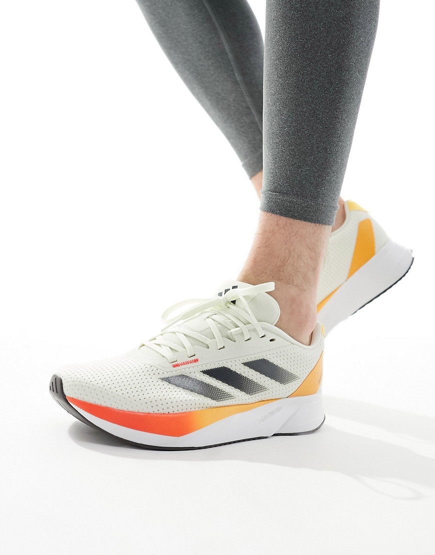 adidas Running Duramo SL trainers in off white and red-Multi