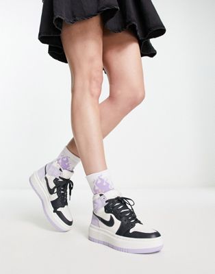 Air  1 Elevate high trainers in titanium lilac and dark smoke grey