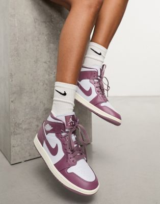 Air  1 Mid trainers in mauve and off white