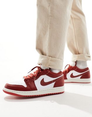 Air Jordan 1 SE low trainers in white and red