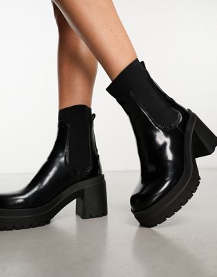 Bigmood leather chelsea boots in black