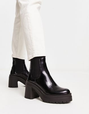 Bigmood leather chelsea boots in black