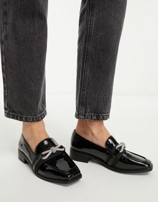 Encore embellished loafers in black patent
