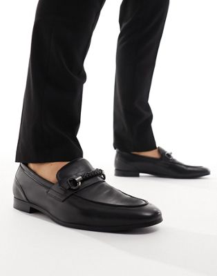 Gento leather loafers with snaffle trim in black