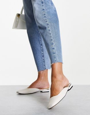 Pridaflex backless mules in white