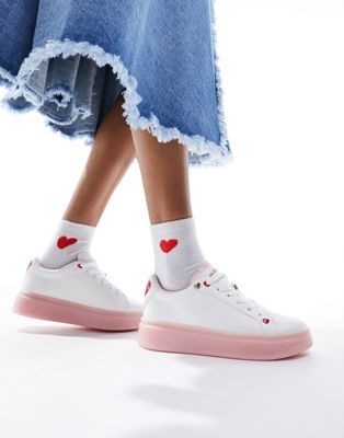 Rosecloud minimal trainers in white and pink