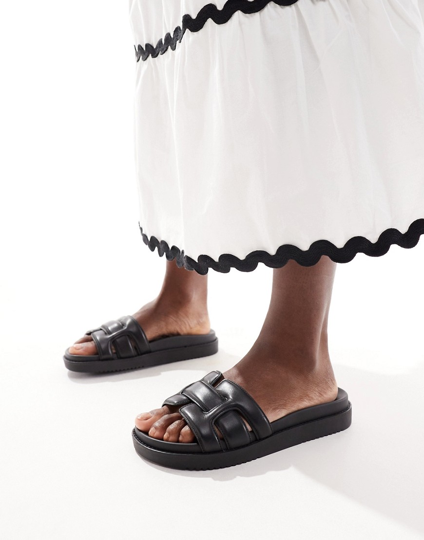 ALDO Wylalaendar padded footbed sandals black leather