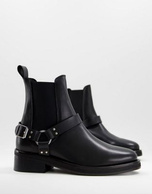 All Saints salome hardware chelsea boots in black leather