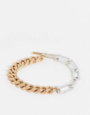 AllSaints chain link bracelet in gold and silver - Click1Get2 On Sale