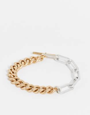 AllSaints chain link bracelet in gold and silver - Click1Get2 Price Drop