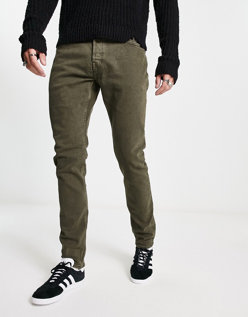 AllSaints Rex slim fit jeans in aged khaki brown