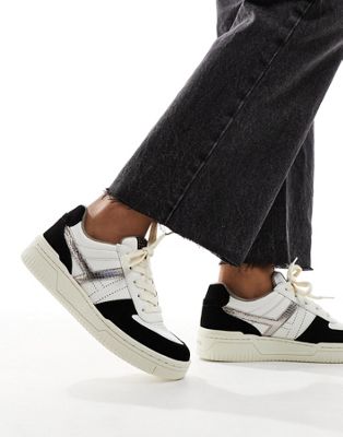 Vix suede trainers in black/white