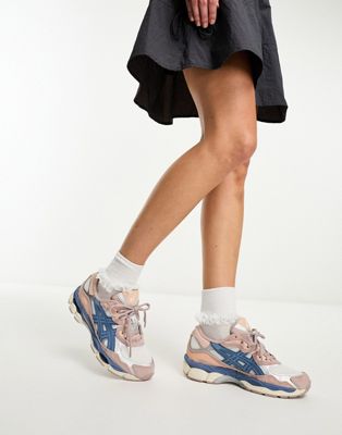 Gel-NYC chunky trainers in white pink and blue
