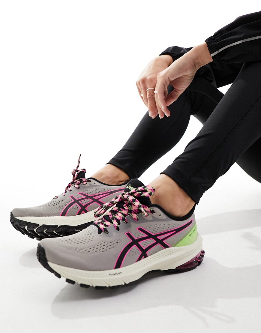 Asics GT-1000 12 TR trail running stability trainers in grey and pink-Multi