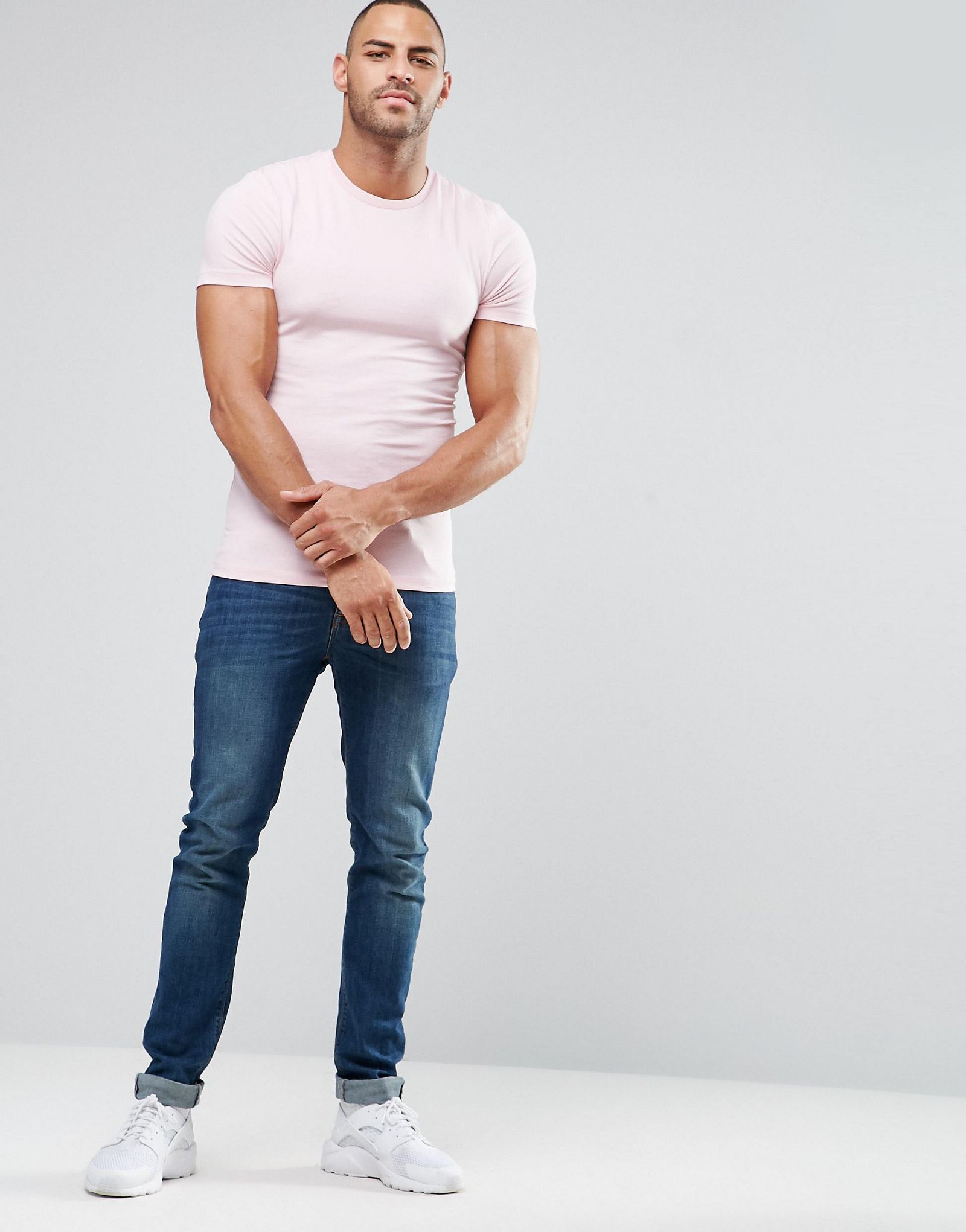 ASOS 3 Pack Extreme Muscle T-Shirt SAVE 17% In Pink/White/Grey Marl