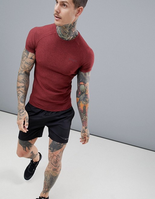 ASOS 4505 muscle t-shirt with quick dry in red twisted yarn
 