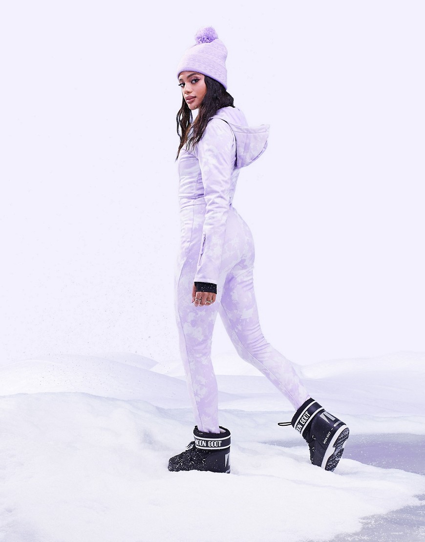 ASOS 4505 ski belted ski suit with skinny leg and hood-Multi