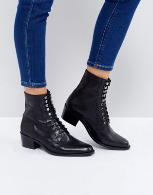 ASOS AILEEN Leather Lace Up Boots