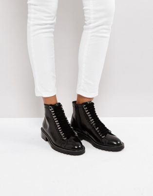ASOS AMELL Leather Lace Up Ankle Boots
