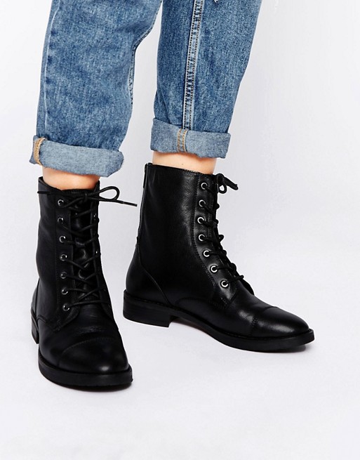Leather Lace Up Ankle Boots - Yu Boots