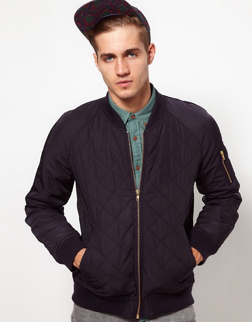 ASOS | ASOS Bomber Jacket In Quilted Fabric