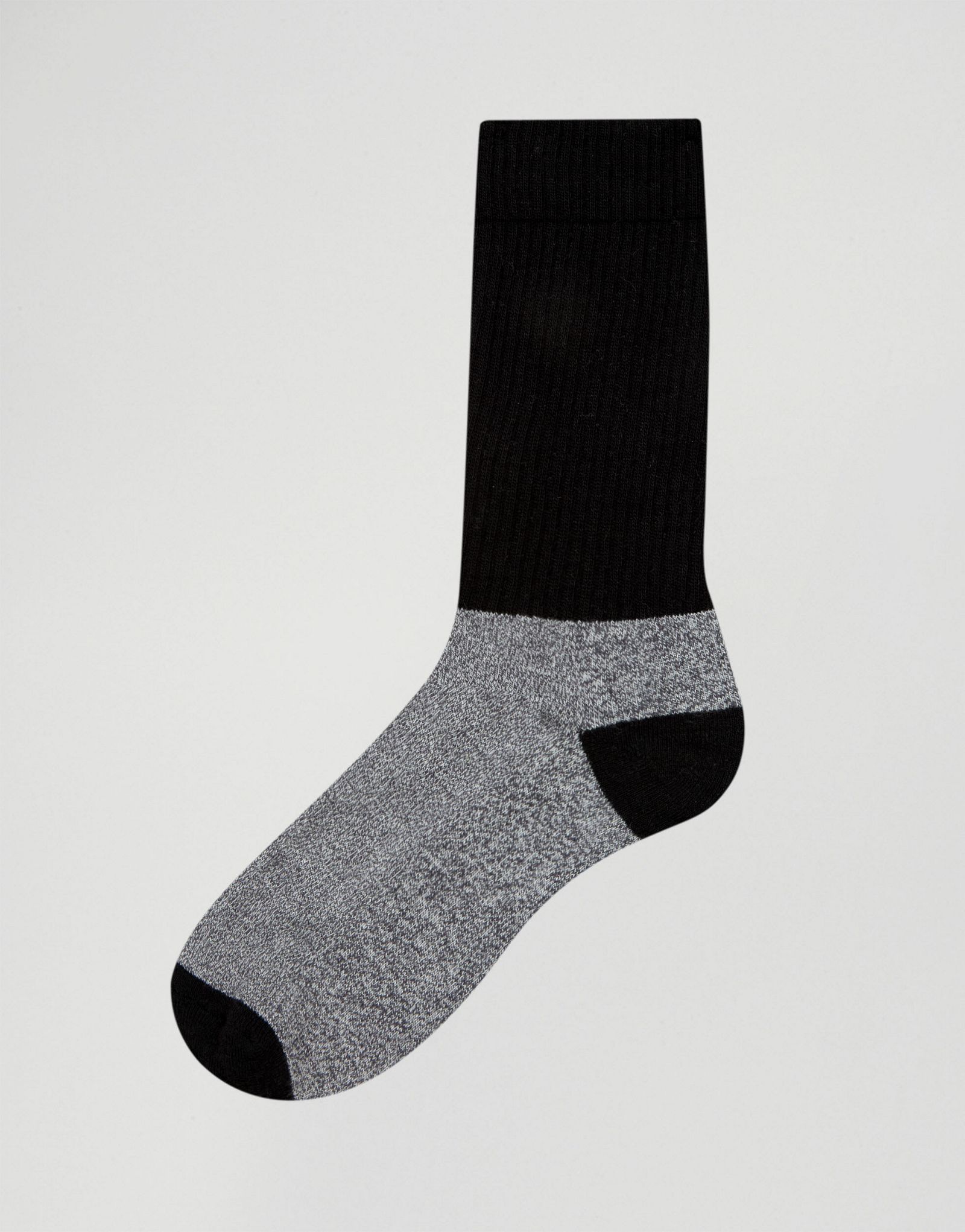 ASOS Boot Socks In Monochrome With Long Rib 3 Pack