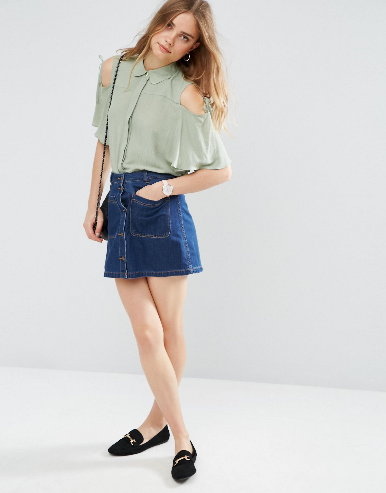 ASOS Casual Blouse with Tie Sleeve