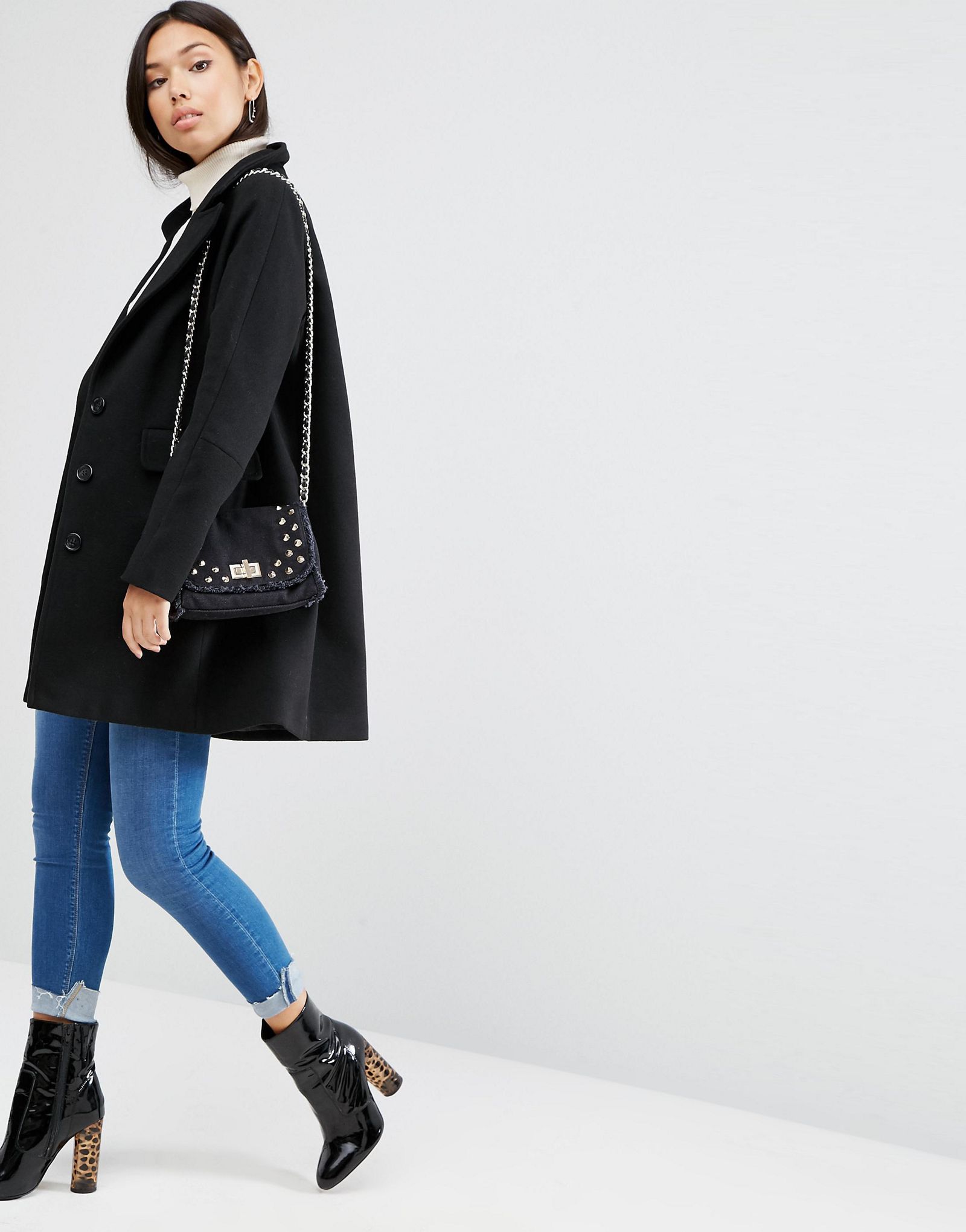 ASOS Coat with Batwing Sleeve and Swing Shape