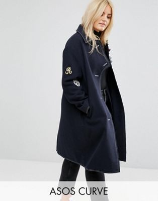 ASOS CURVE Coat with Military Badges