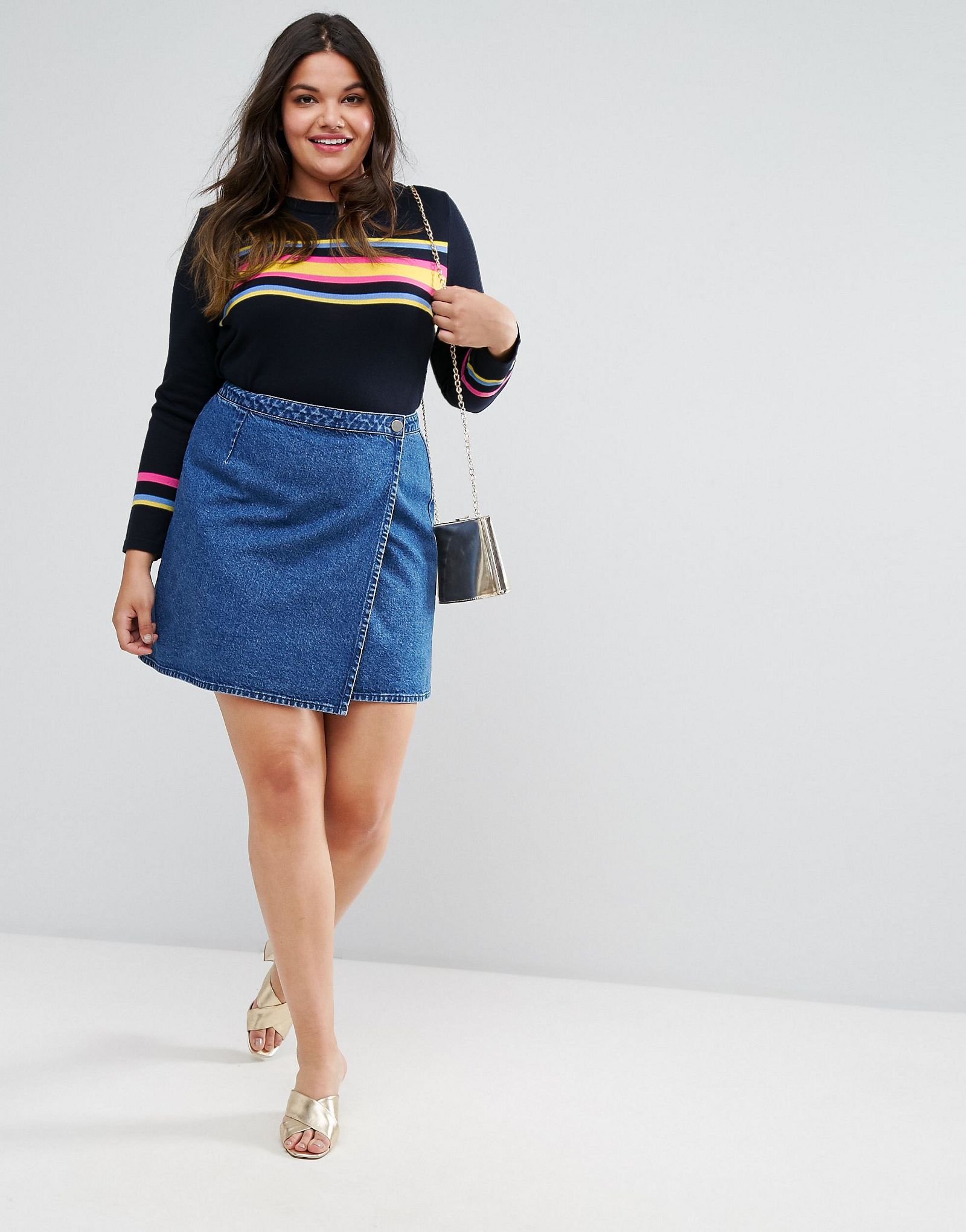ASOS CURVE Jumper With Bright Stripe